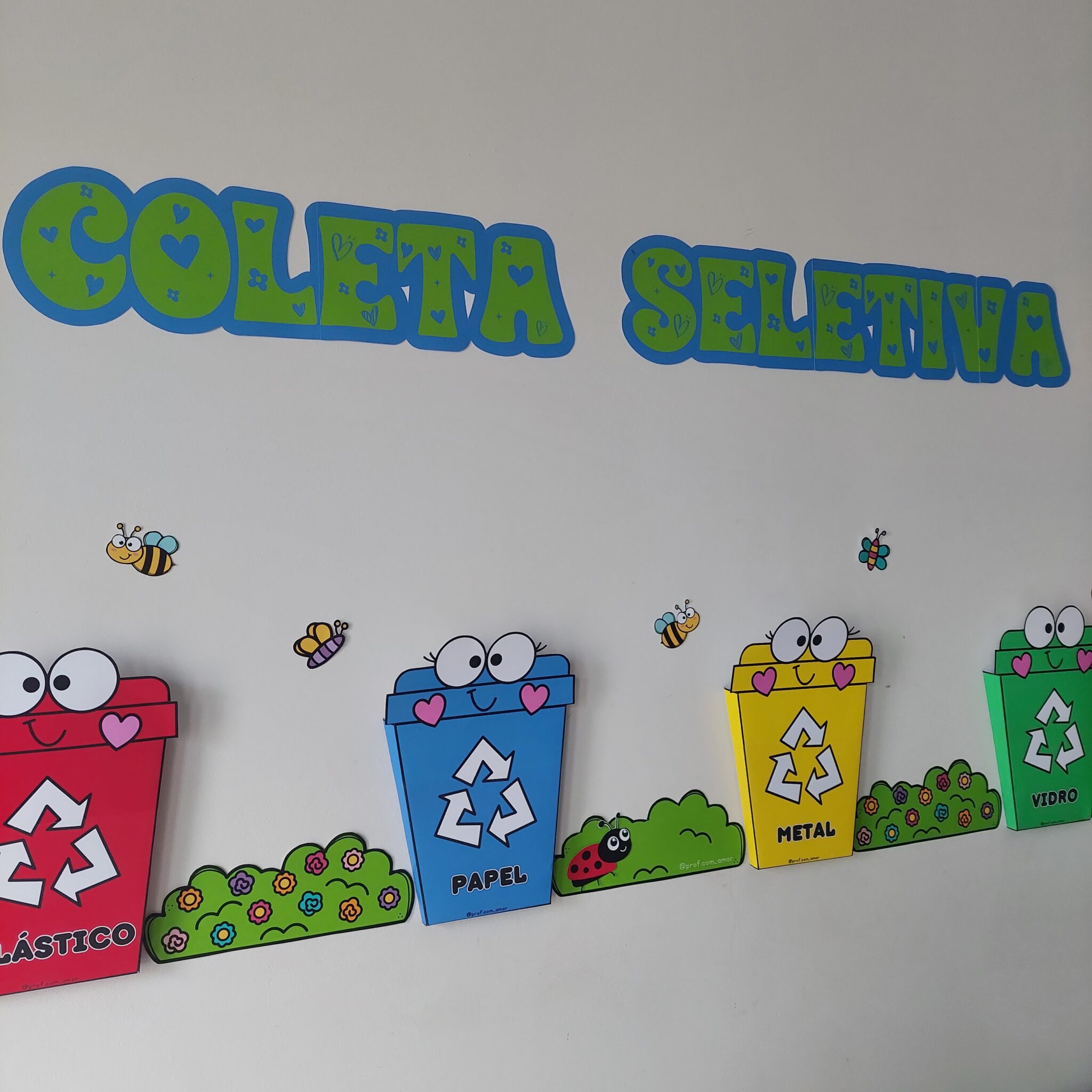 Lixeiras Coleta Seletiva Meio Ambiente - Prof com Amor - Professora e ...