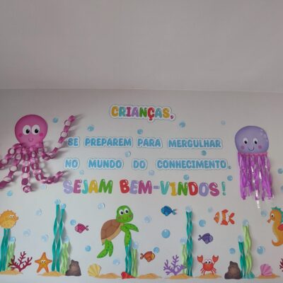 Painel Volta às Aulas Fundo do Mar