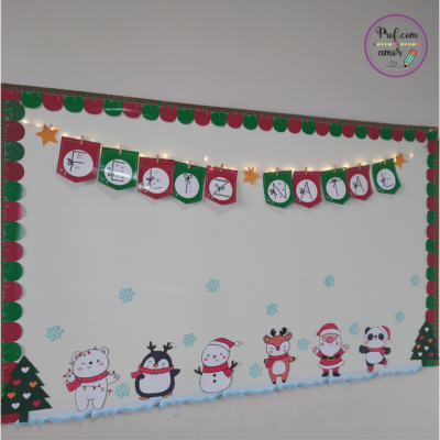 Bandeirolas e Decoração de Quadro Tema Natal