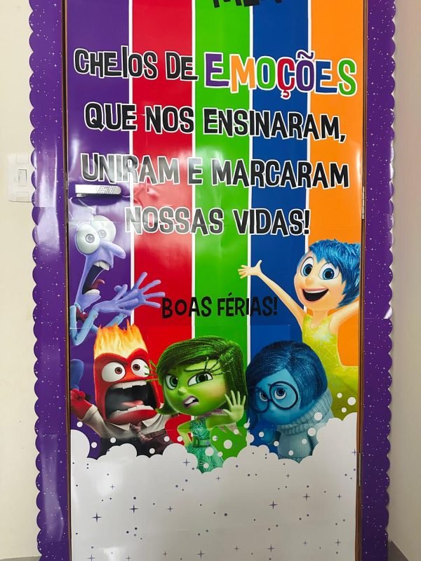 Painel de Porta Boas Férias Tema Divertidamente - Image 3