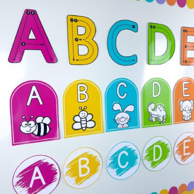 Kit Alfabetos Caixa Alta Tema Escolar