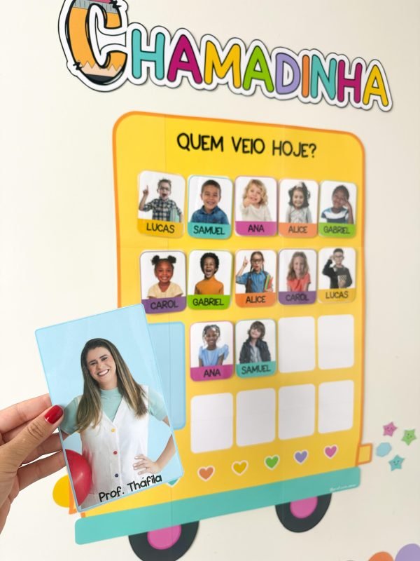 Chamadinha Com Foto 18 e  27 Lugares Tema Escolar
