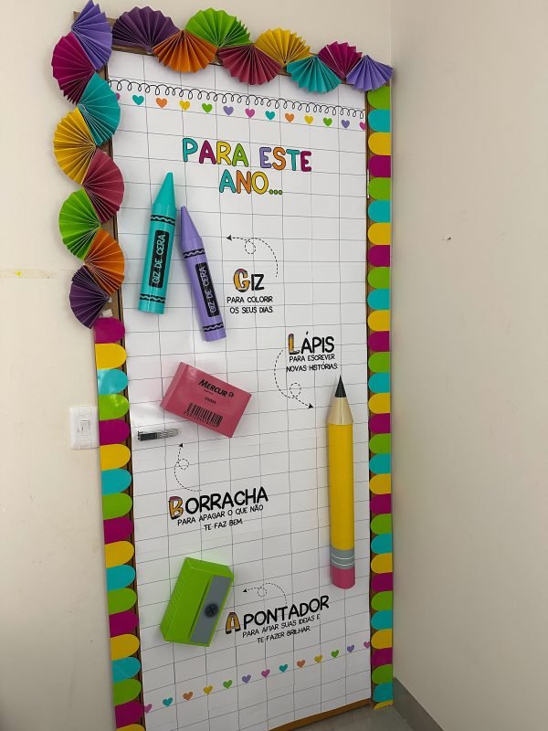 Painel Porta em Banner Tema Escolar