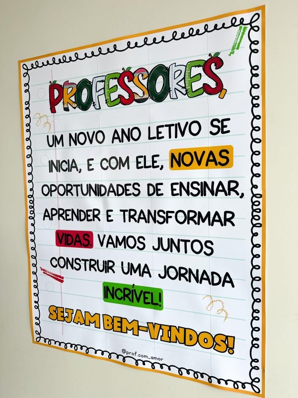 Painel Boas-Vindas Professores Tema Escolar - Image 4