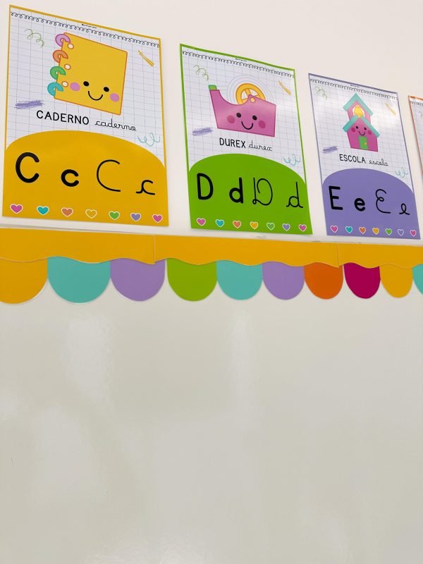 Alfabeto Caixa Alta e Cursiva Maiúscula e Minúscula Tema Escolar - Image 5