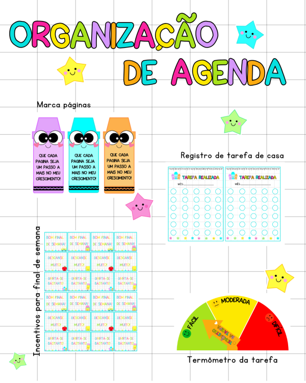 Kit Organização Caderno, Agenda, Sala e Planejamento Tema Escolar - Image 4