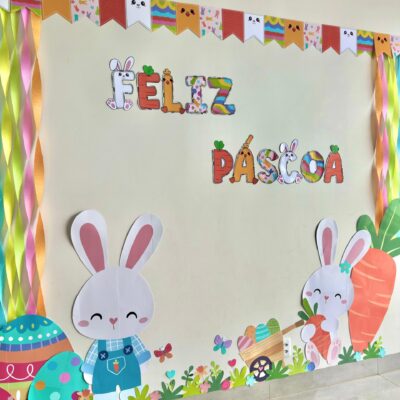 Painel Para Foto Páscoa Coelhos - Páscoa