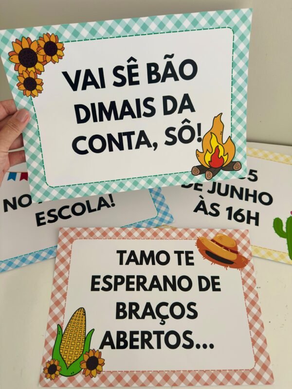 Plaquinhas Editáveis Para Vídeo Festa Junina
