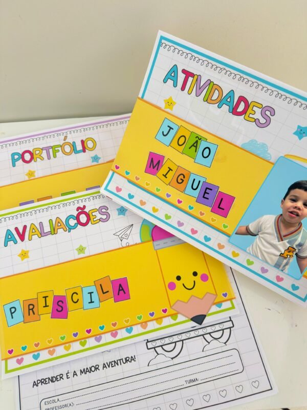 Kit Atividades, Avaliações e Portfólio Tema Escolar