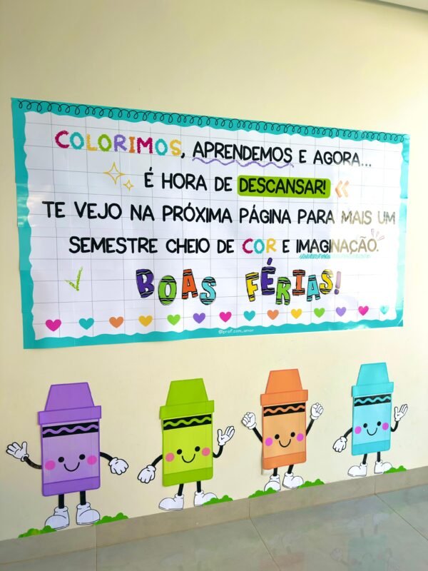 Painel em Banner Férias Tema Escolar - Image 2