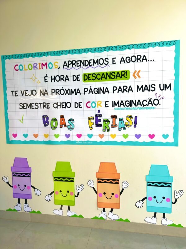 Painel em Banner Férias Tema Escolar - Image 3
