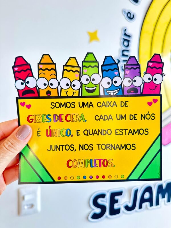 Cartão Boas-Vindas Giz de Cera