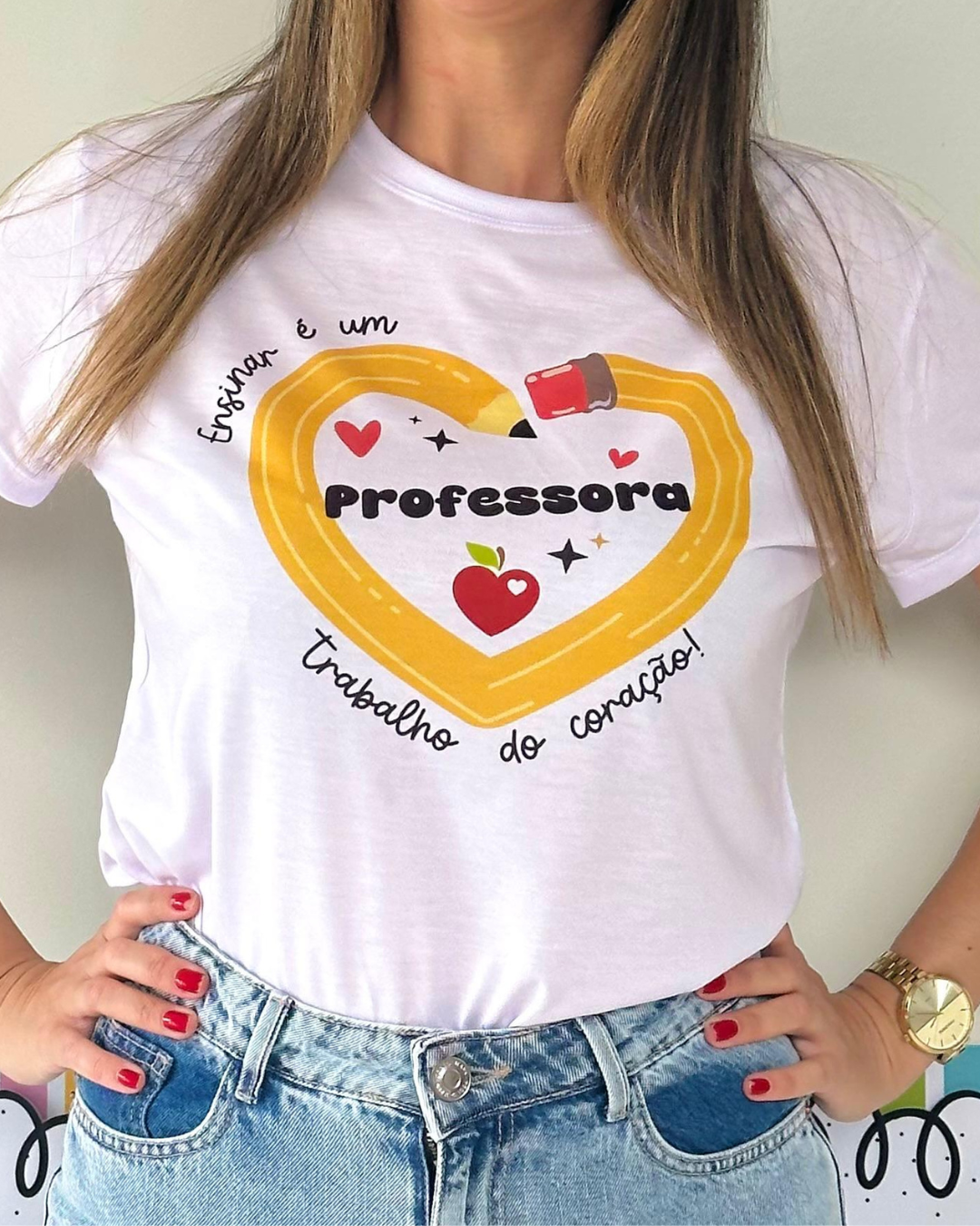 Estampa Para Blusa Coração de Lápis