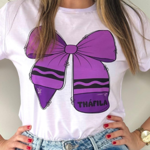 Estampa Para Blusa Laço Giz de Cera