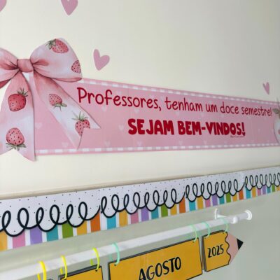 Faixa Sejam Bem-Vindos Professores "Impressão Contínua"