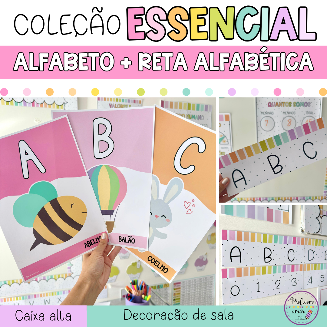 Kit Alfabeto + Reta Alfabética Caixa Alta – Coleção Essencial