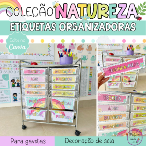 Etiquetas Organizadoras Para Carrinhos/ Gavetas/ Caixas - Coleção Natureza