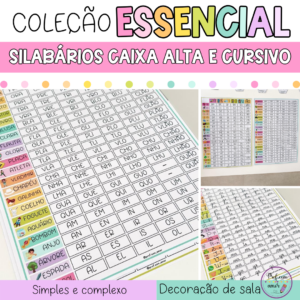 Silabários Caixa Alta e Cursivo- simples e complexo - Coleção Essencial