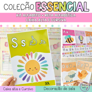 Kit Alfabeto + Reta Alfabética Caixa Alta e Cursiva – Coleção Essencial
