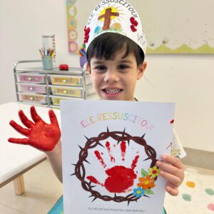 Kit Coroa e Atividade Carimbo da Mão "Ele Ressuscitou" - Páscoa Cristã