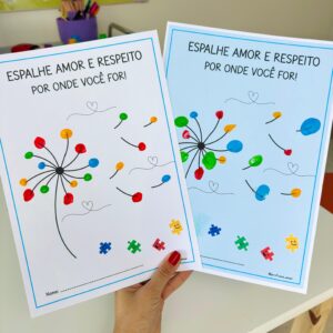 Atividade Interativa e Lembrancinha Espalhe Amor - Conscientização do Autismo