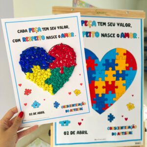 Atividade Coletiva e Individual Quebra- Cabeça - Conscientização do Autismo