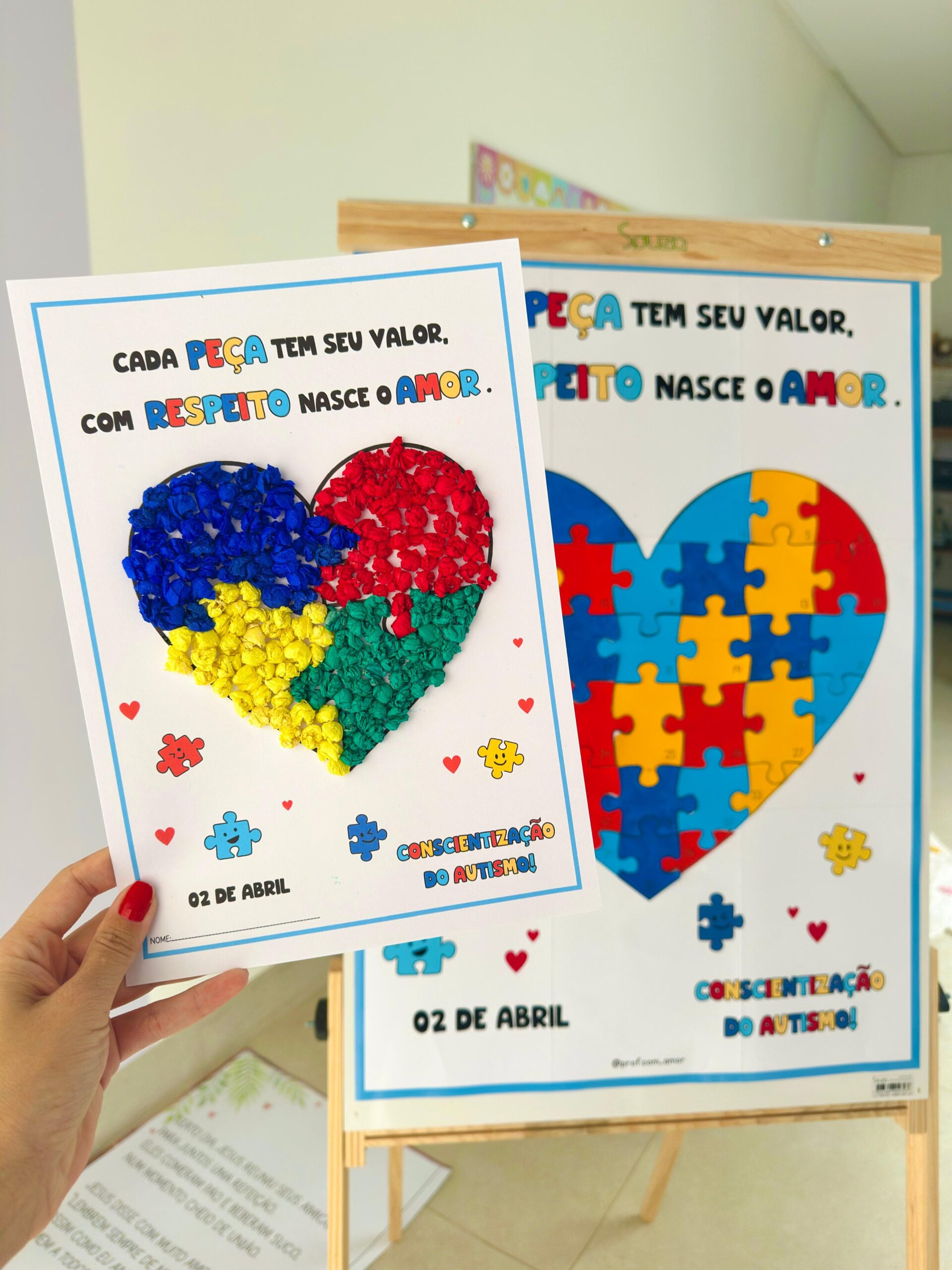 Atividade Coletiva e Individual Quebra- Cabeça – Conscientização do Autismo