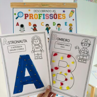 Painel e Atividade Alfabeto Descobrindo as Profissões - Dia do Trabalho e Profissões