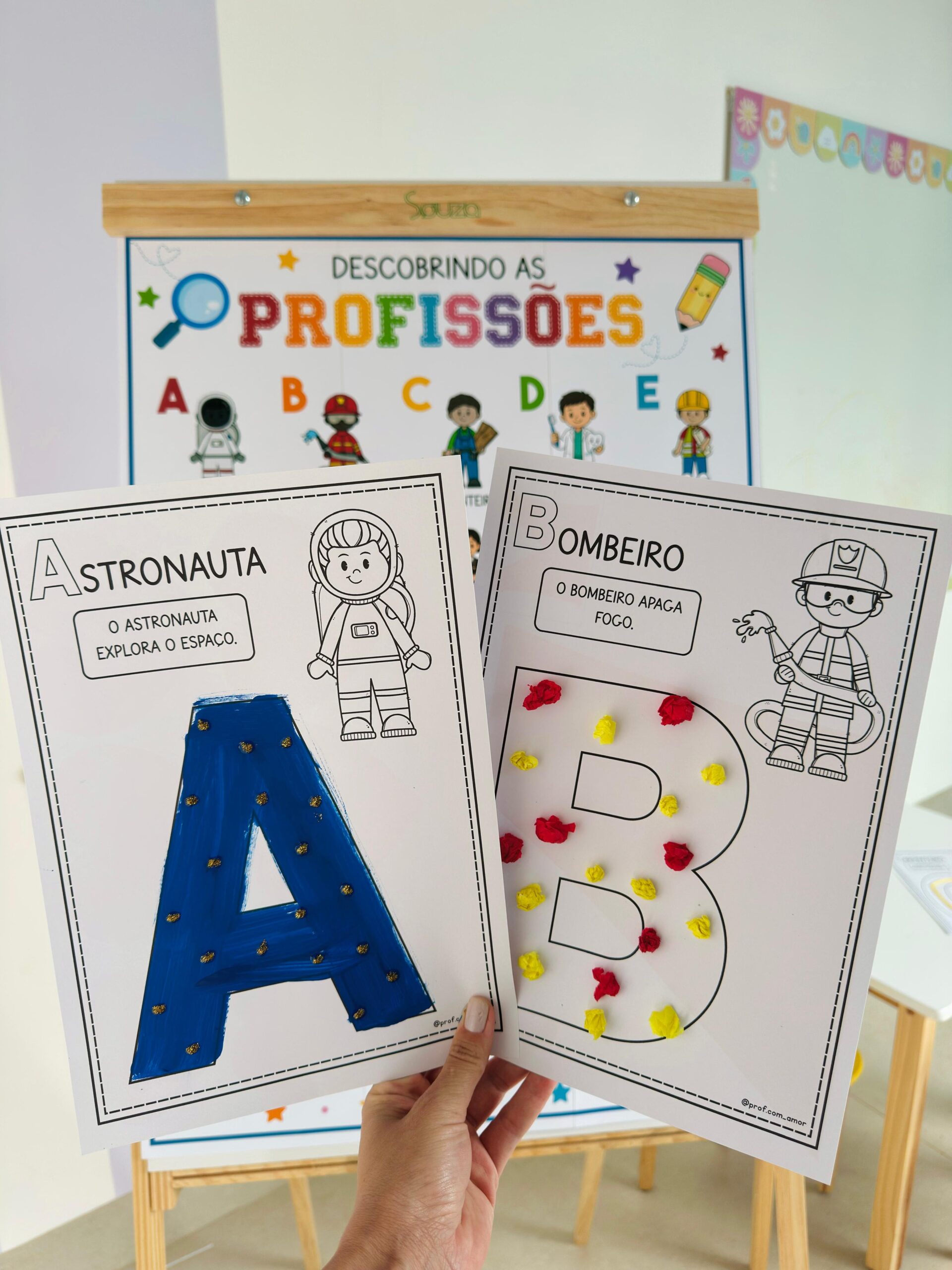 Painel e Atividade Alfabeto Descobrindo as Profissões – Dia do Trabalho e Profissões
