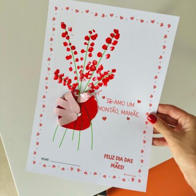Atividade Buquê De Amor Com a Mãozinha - Dia Das Mães