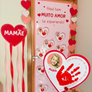 Painel de Porta Interativo + Cartão Mãozinha - Dia das Mães