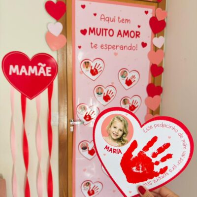 Painel de Porta Interativo + Cartão Mãozinha - Dia das Mães