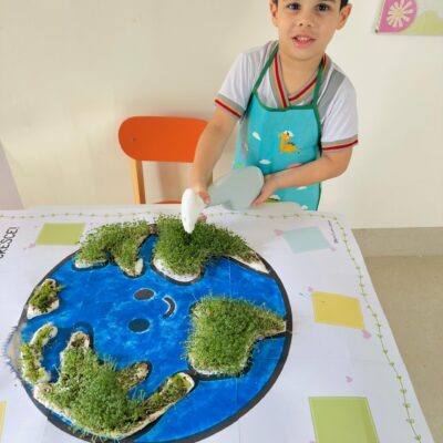 Painel e Atividade Interativa e Cristã Cuidando da Terra + Plantio