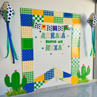 Painel Arraiá Rumo ao Hexa - Copa Junina