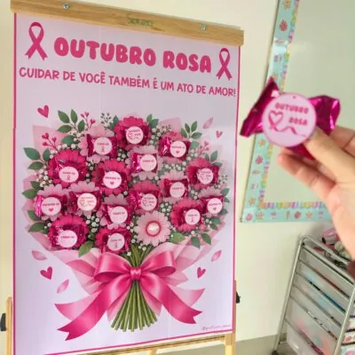 Painel Buquê de Flores - Outubro Rosa
